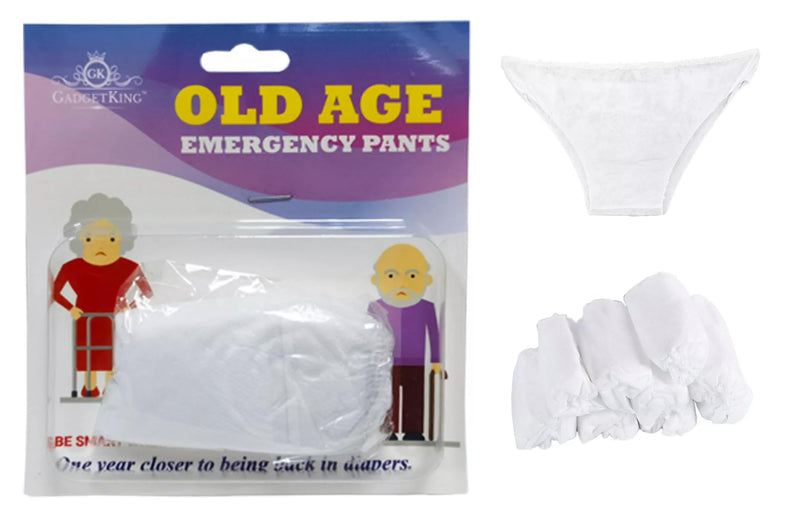 OLD AGE PANTS EMERGENCY UNDERPANTS Present for Him Husband Gift Boyfriend Dad Men Funny Wife Man Girlfriend Granddad Her Womens Ladies 40TH 50TH Birthday Adult Christmas Stocking Filler Secret Santa - Gift Guide