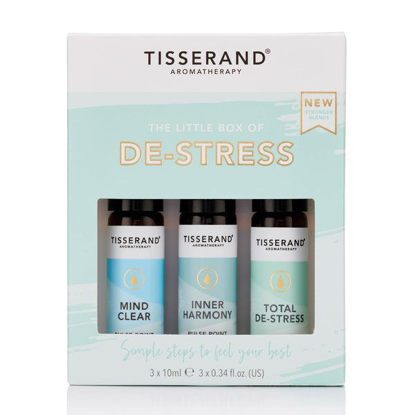 Tisserand Aromatherapy - The Little Box of De-Stress - Mind Clear, Inner Harmony, Total De-Stress - 100% Natural Pure Essential Oils - 3x10ml - Gift Guide