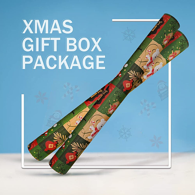 DOJoykey 43cm x 15M Roll Package Christmas Wrapping Paper, Kraft Paper Printed with Christmas Pattern Recyclable Wrapping Paper for Christmas Party Gift Wrap - Gift Guide
