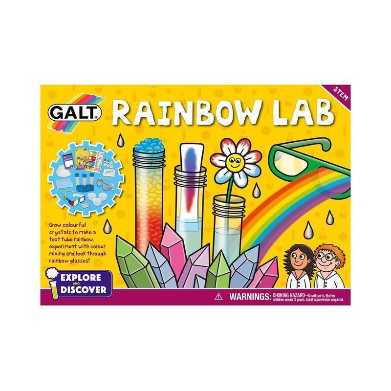 Galt Rainbow Lab - Explore & Discover Childrens Science Kit - 12 Science Experiments for Kids, Colourful Crystals - STEM Toys & National Curriculum Compatible - Gifts for Boys & Girls Ages 5 + - Gift Guide