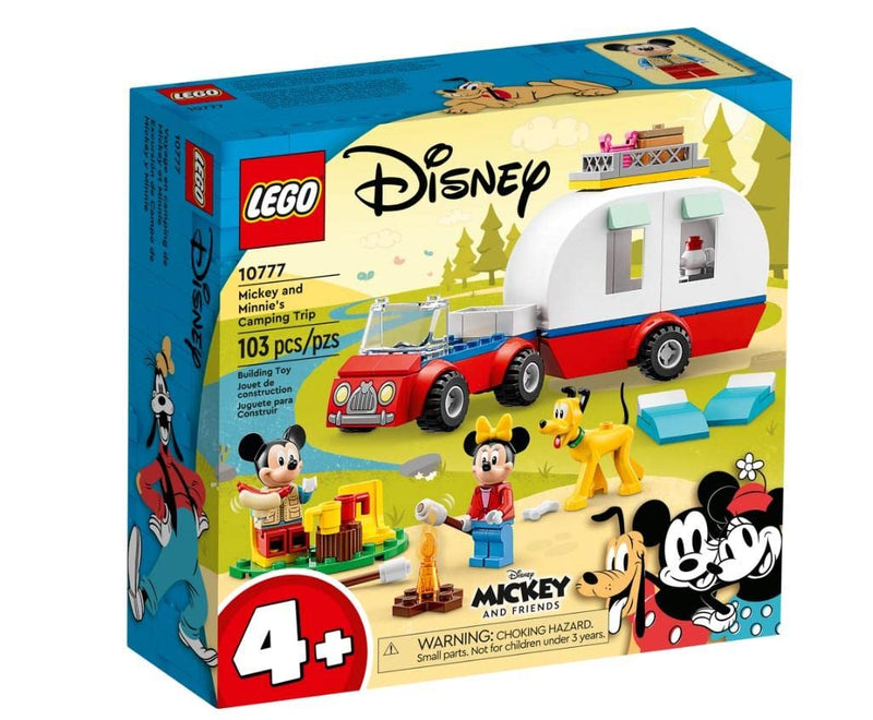 LEGO 10777 Disney Mickey Mouse and Minnie Mouse's Camping Trip Building Toy with Camper Van, Car & Pluto Figure, for Kids 4 Plus Years Old