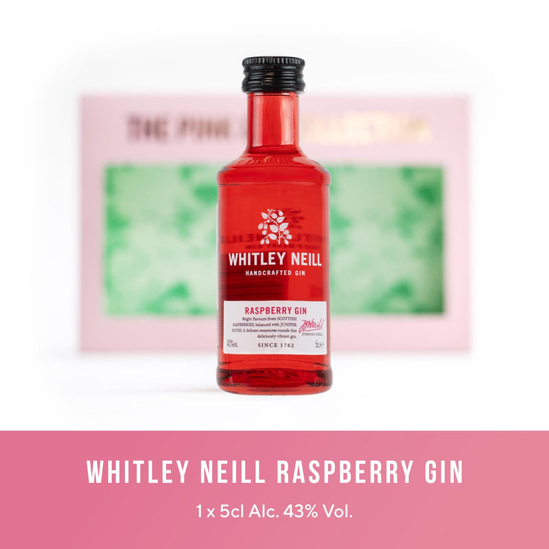 Pink Gin Gift Set - Christmas Gifts for Women, 4x5cl Whitley Neill Raspberry, Gordons Pink Gin, Edinburgh Plum & Vanilla, The Lakes Rhubarb & Rosehip Flavoured Gin Liqueurs - Womens Gifts, Birthday