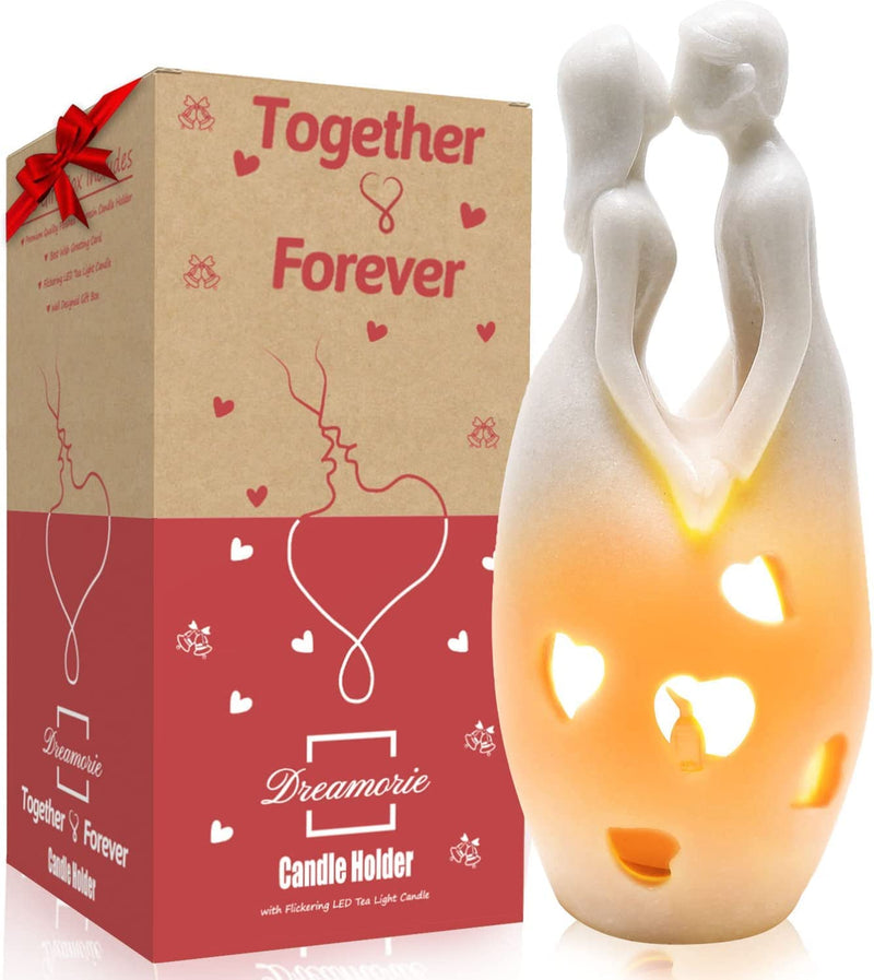 Faivykyd Anniversary Wedding Gifts for Her/Couple, Love Candle Holder Statue, Unique Couples Marriage Gift, Bridal Shower Engagement Gift for Women Wife Bride Husband, Valentines Gifts for Her