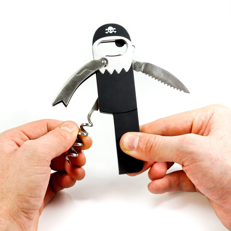 Suck UK | Pirate Bottle Opener | Corkscrew Bottle Opener & Wine Foil Cutter | Quirky Home Accessories | Cool Bottle Opener Gifts for Him | Novelty Gifts for Men | Funny Beer Gift & Beer Gifts for Men