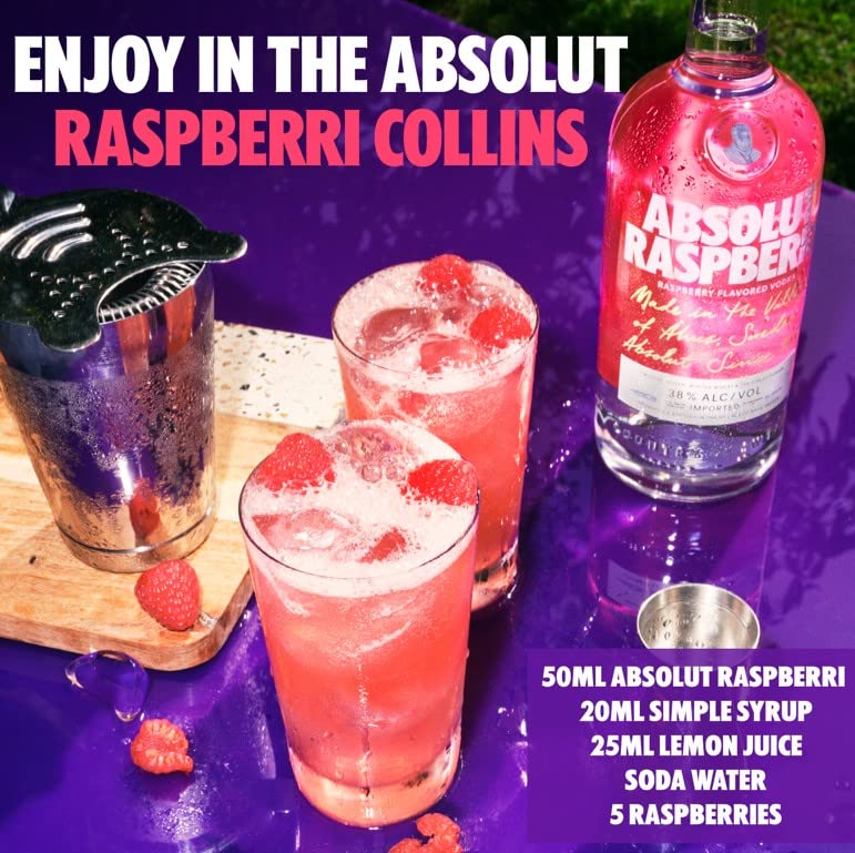 Absolut Mix Miniature Pack with Original, Citron, Lime, Vanilia and Raspberri Flavoured Swedish Vodka, 5 x 5cl