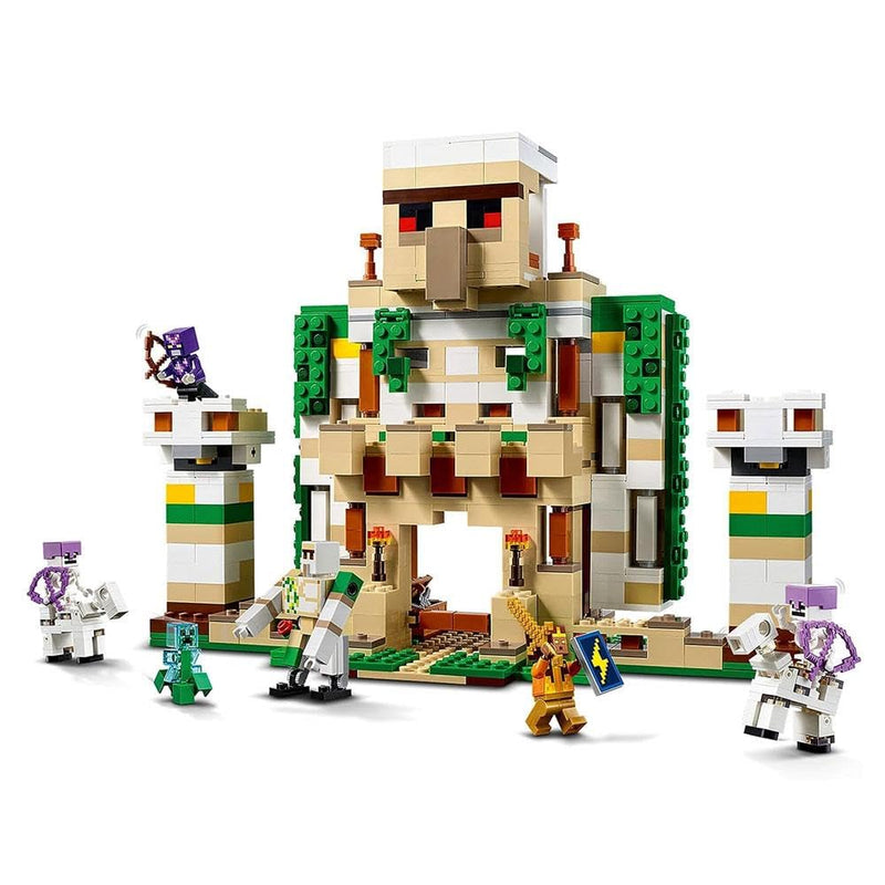 LEGO Minecraft The Iron Golem Fortress, Buildable Castle Toy which Transforms into Large Figure, with 7 Characters includ. Crystal Knight, Skeleton Horsemen and a Charged Creeper 21250