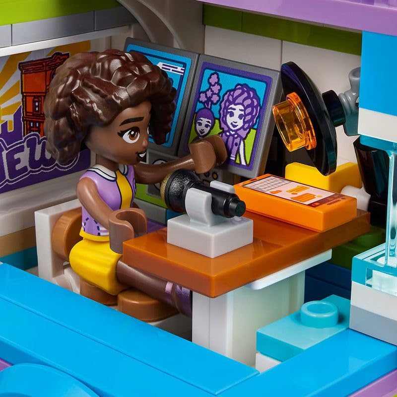 LEGO Friends Newsroom Van, Animal Rescue Playset, Pretend to Film and Report News with Toy Truck, Owl Figure and Aliya Mini-Doll, Gift for Girls, Boys and Kids 6 Plus Years Old 41749
