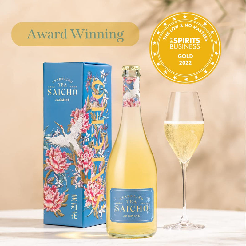 Saicho | Luxurious Non-Alcoholic Jasmine Sparkling Tea - Apple Sherbet, Lychee & Vanilla Notes - 750ml Bottle - Gift box included