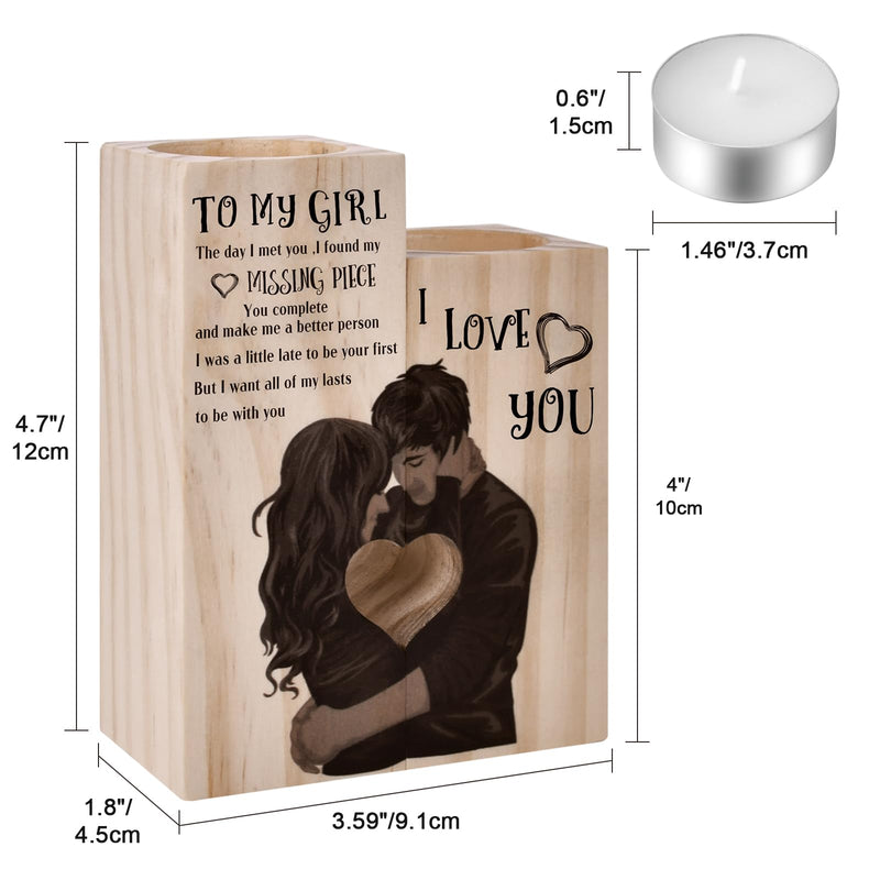 Valentines Gifts for Her Girlfriend,Heart-shaped Craft Candlestick Shelf Gifts for Women Wife,Birthday Gifts for Her Women Wife on Valentines Day Anniversary