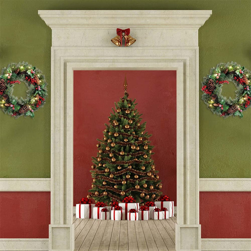 40cm Pre Lit Christmas Wreaths for Front Door with Lights, Light Up Artificial Wreaths for Window Fireplace Wall Decor Indoor Outdoor Home Christmas Decorations (16inch) - Gift Guide