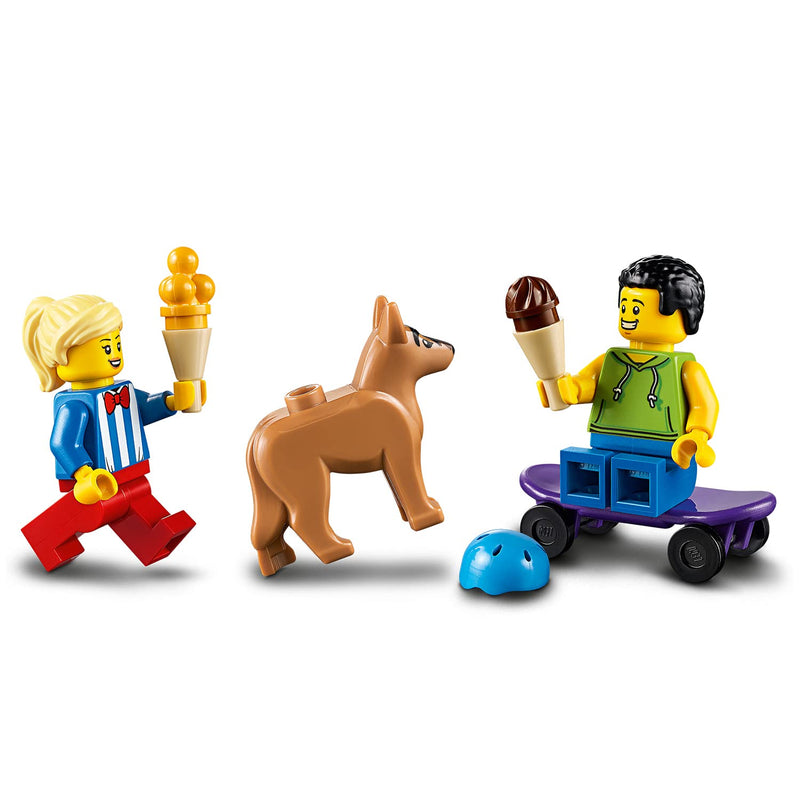 LEGO City Ice-Cream Van 60253 Playset, Featuring an Ice-Cream Van, Ice-Cream Lady and Skateboarder Minifigures, and a Cute Dog Figure; Great Gift for Kids (200 Pieces)