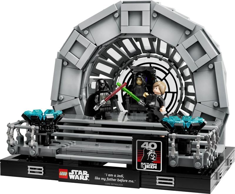 LEGO Star Wars Emperor's Throne Room Diorama, Return of the Jedi 40th Anniversary Lightsaber Dual Set for Adults, Gift for Men & Women, with Luke Skywalker and Darth Vader Minifigures 75352