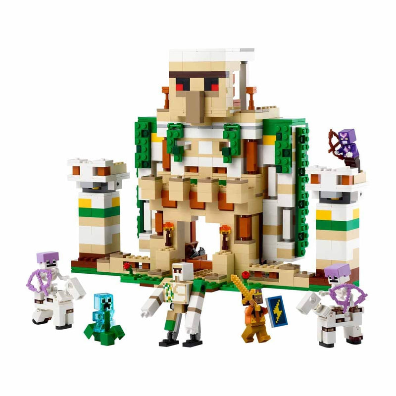 LEGO Minecraft The Iron Golem Fortress, Buildable Castle Toy which Transforms into Large Figure, with 7 Characters includ. Crystal Knight, Skeleton Horsemen and a Charged Creeper 21250