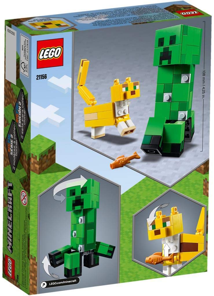 LEGO 21156 Minecraft BigFig Creeper and Ocelot Figures Building Set, Toys for Kids 7+ Years Old