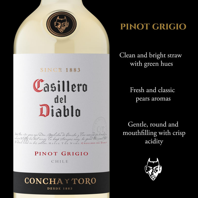 Casillero del Diablo Pinot Grigio White Wine | Chile, Fresh & Crisp (Case of 6 x 75cl)