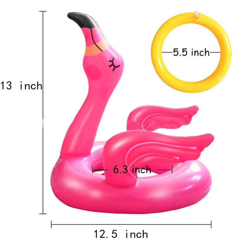HONGCI 2 Sets Party Toss Game Inflatable Flamingo Hat Ring Toss Game with 8 Rings for Kids Adults Family Hawaii Luau Party Summer Pool Party Decor Swimming Party Game Party Favors Fun Games