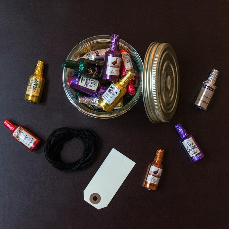 Anthon Berg Liqueur Chocolates Gift - Luxury 16 Dark Chocolate Liqueurs Miniature Alcohol Bottles Selection with Gift Card. Novelty Gifts for Stocking Fillers or Secret Santa Gifts for Women - Gift Guide