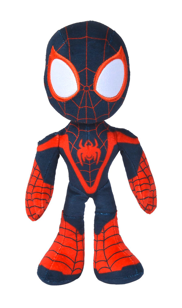 Disney 6315875812X12 25cm Dar apply Spiderverse Miles Morales Action Figure 25 cm Soft Toy with Glow in the Dark Eyes, One Size