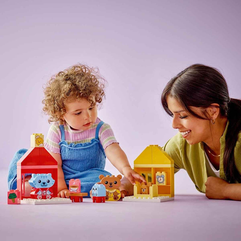 LEGO DUPLO My First Daily Routines: Eating & Bedtime Toddler Learning Toys with 2 Houses and 4 Animal Figures, Let's Toddlers Explain Feelings, Gifts for Kids, Girls and Boys Aged 18 Months Plus 10414