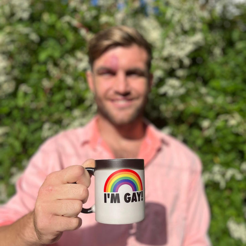 I'm Gay Rainbow Heat Change Mug - Funny Rude Mug | Message Appears as it Heats | Perfect Novelty Gag Gift, Best Funny Gifts and Pride Accessories.