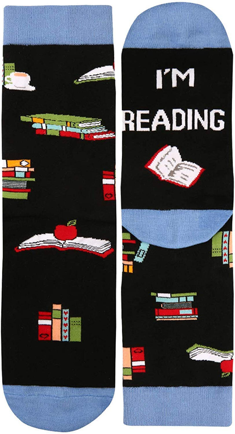 Himozoo 'SHHHHHH, I'M READING' Socks Novelty Funny Socks for Men Women Readers and Bibliophiles Gifts…
