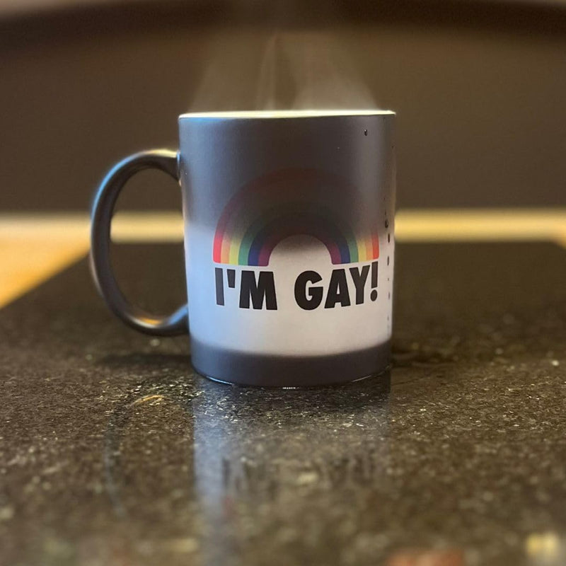 I'm Gay Rainbow Heat Change Mug - Funny Rude Mug | Message Appears as it Heats | Perfect Novelty Gag Gift, Best Funny Gifts and Pride Accessories.