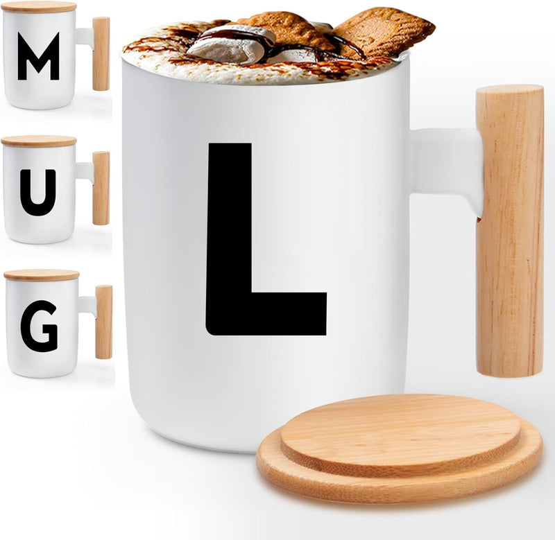 TplusGo A-Z 26 Initial Coffee Mugs Personalised Birthday Gifts for Women Men Her Him Girlfriend Mum Best Friend Sister Friendship Teacher Valentines Christmas Gifts for Dad, Gift with Names - Gift Guide