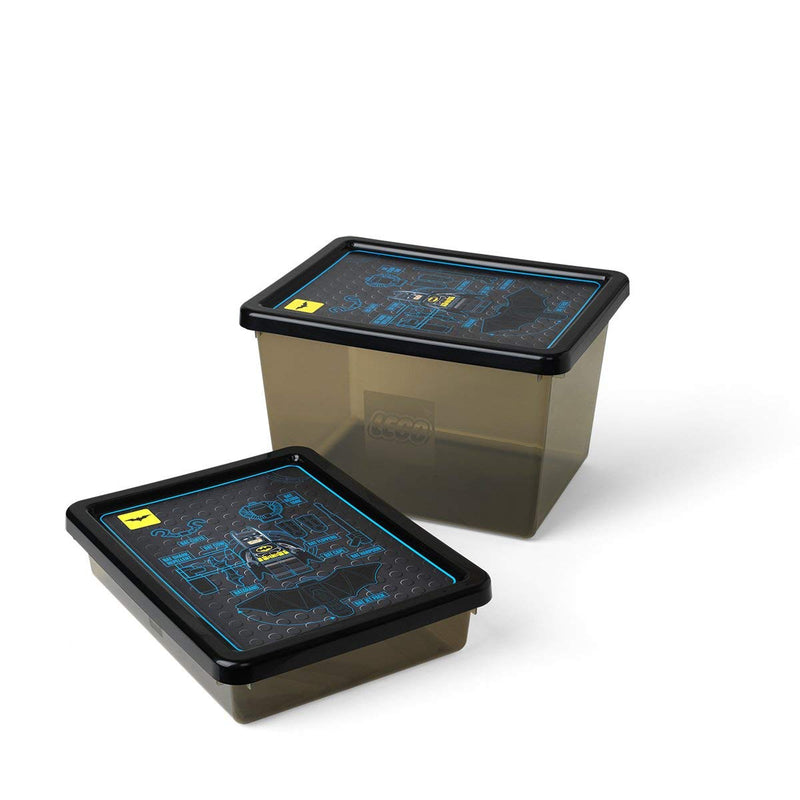 LEGO Batman Storage Box, 18 L, Stackable - Large, Transparent Black