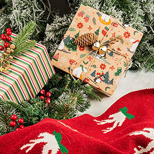 RUSPEPA Christmas Wrapping Paper Rolls with Tags, Jute String - 43cm x 3 Meter per Roll, Total of 3 Rolls - Gift Guide