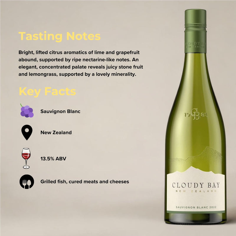 Cloudy Bay Sauvignon Blanc Gift Boxed 75cl | Premium White Wine Gift | Wine Gifts for Him, Her, Birthdays, Christmas Wine Gifts, Corporate Wine Gifts