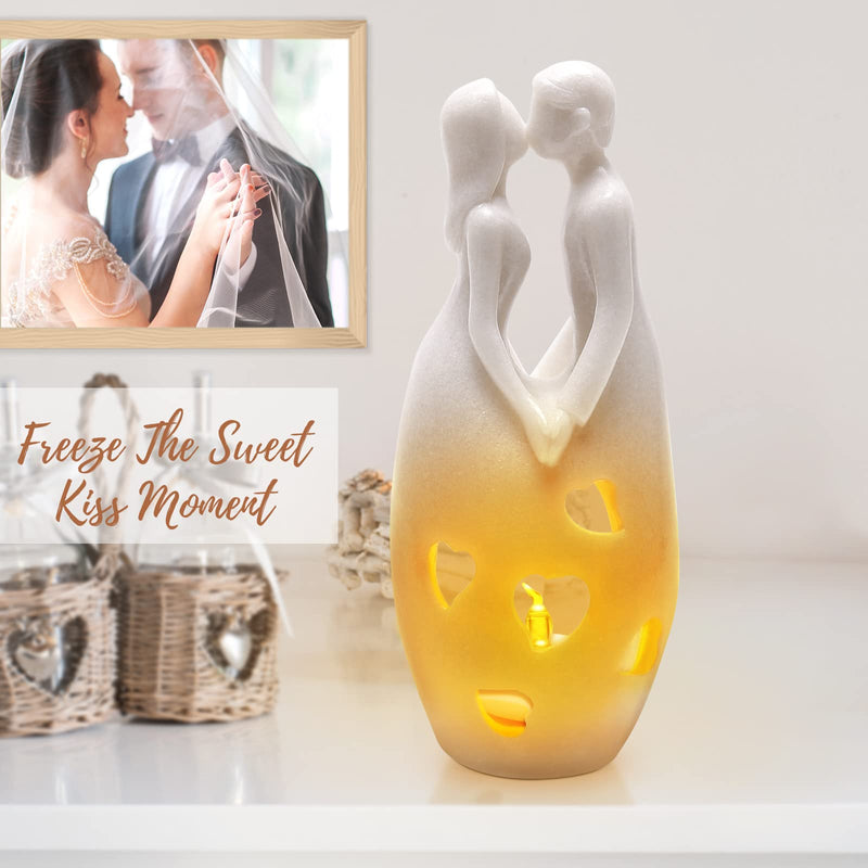 Faivykyd Anniversary Wedding Gifts for Her/Couple, Love Candle Holder Statue, Unique Couples Marriage Gift, Bridal Shower Engagement Gift for Women Wife Bride Husband, Valentines Gifts for Her