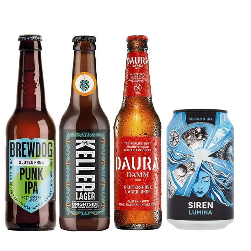 Gluten Free & Vegan Craft Beer Case Gift Set with Glass - 12 Pack of Pale Ale, Lager & IPA's - Premium Selection, Gifts for Him, for Her, Christmas, Birthday's, Father's Day - Gift Guide