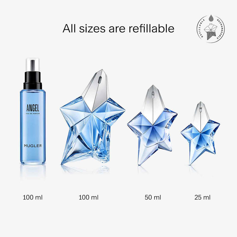 MUGLER Angel, Eau de Parfum, Women's Perfume, Amber and Gourmand Aroma, Vibrant Fragrance, Refillable, 25ml
