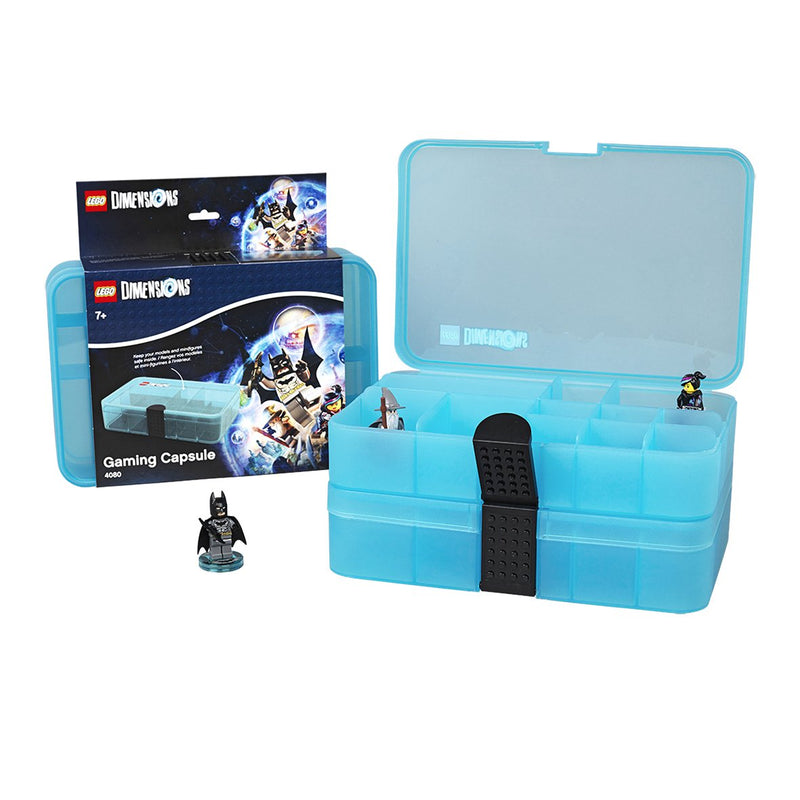LEGO Dimensions Gaming Capsule/Sorting Box/Storage Case/Container with Compartments, Transparent Blue