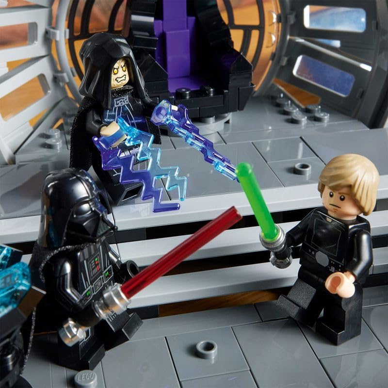 LEGO Star Wars Emperor's Throne Room Diorama, Return of the Jedi 40th Anniversary Lightsaber Dual Set for Adults, Gift for Men & Women, with Luke Skywalker and Darth Vader Minifigures 75352