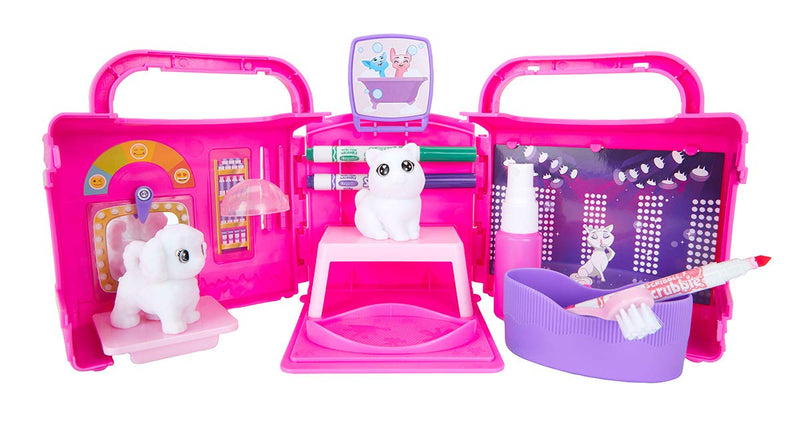 CRAYOLA Washimals Pets Beauty Salon Playset, Colour and Wash Includes Washable Pens and Dog and Cat Figures For Ages 3+