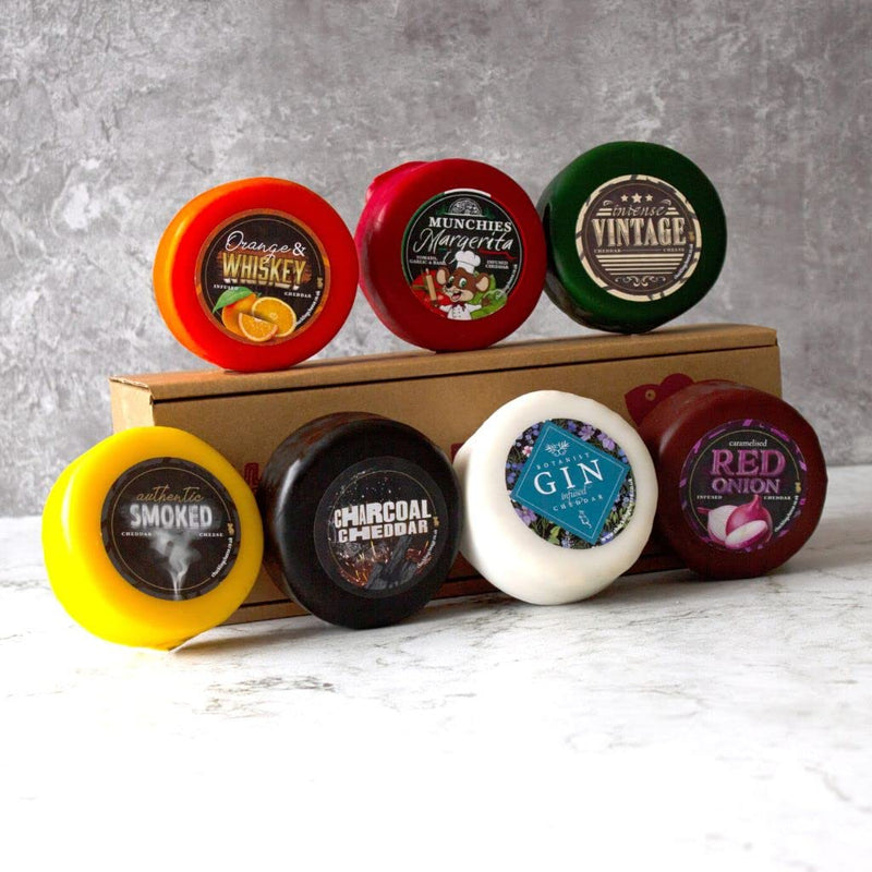 The Chuckling Cheese Company Rainbow Cheese Gift Box | 7 Cheese Truckles Selection Box | Foodie Gifts, Cheese Gifts for Him, Cheese Selection, Birthday Gifts - Gift Guide