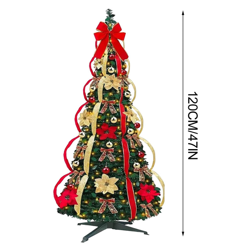 4ft Collapsible Christmas Tree, Fully Decorated Christmas Tree with Lights Collapsible Pop up, Christmas Tree with Ornaments Ribbon and Bow for Christmas Xmas Holiday Party Decorations (Multicolor) - Gift Guide