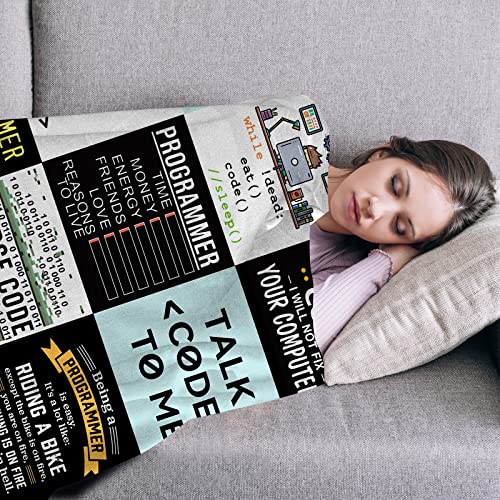 XVBCDFG Programmer Blanket, Computer Programmer Gifts for Men Women, Funny Nerd Gifts, Geek Gifts for Programmer Software Engineers Boyfriend, Programming Student Graduation Gifts Blanket