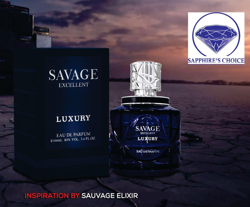 Sapphire’s choice - Savage Perfume – Inspired Savage elixir Perfume | Savage for Men Perfume | Grapefruit and Sandalwood Arabian Fragrance | Savage Men Perfume Spray 100ml Eau De Parfum Made in Uae