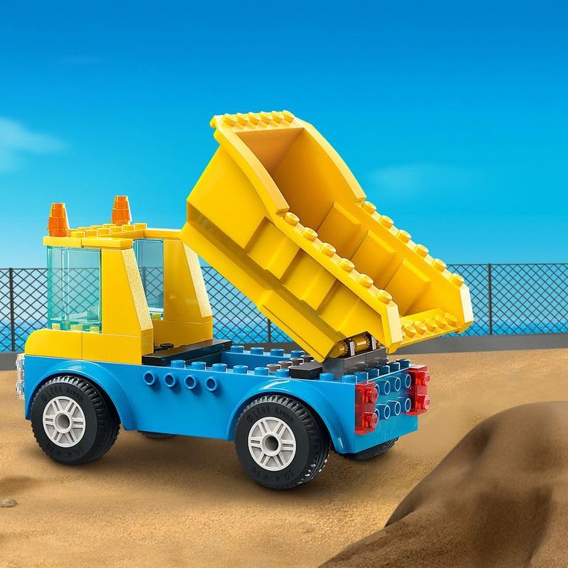 LEGO 60391 City Construction Trucks and Wrecking Ball Crane Toys, Demolition Playset with Digger Toy, Dump Truck and Transport Vehicles, Learning Toys for 4+ Years Old Kids, Boys, Girls