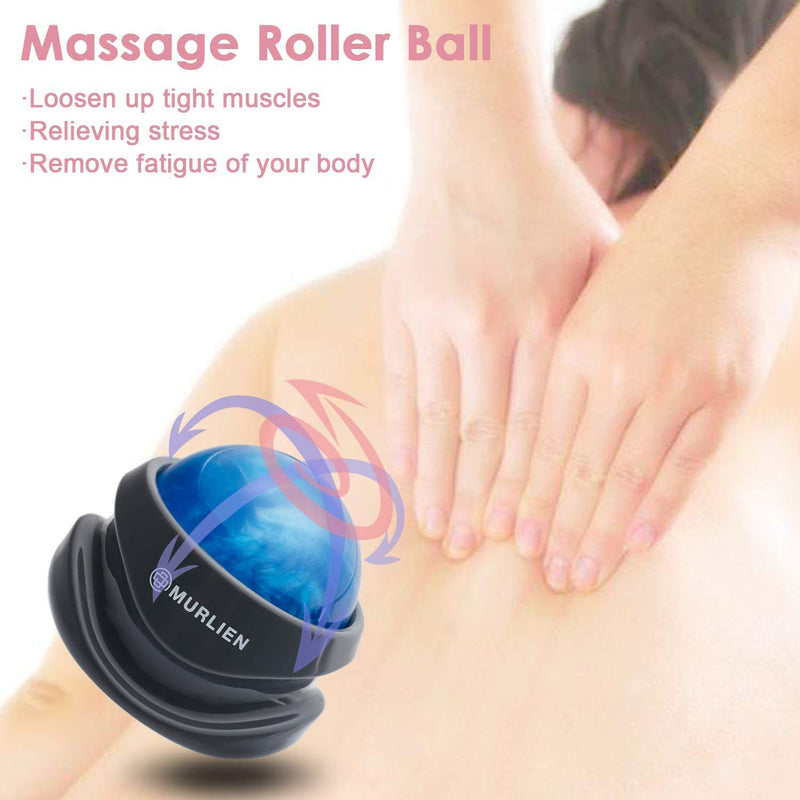 MURLIEN Massage Roller Ball, Tight and Sore Muscles Relief, Manual Massager, Alleviating Shoulder, Arms, Back, Legs, Calves or Muscle Tension - Blue