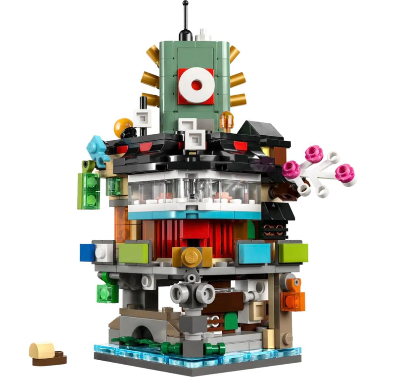 LEGO NINJAGO Micro City Building Set 40703 - Modular 5-Story Block with Teahouses and Sushi Bar - Compatible with Other Micro Sets - Ages 10 and Up