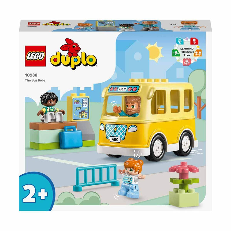 LEGO DUPLO The Bus Ride Set, Learning Toy To Help Build Social and Fine Motor Skills, with Vehicle and Figures, Preschool Educational Gift for 2+ Years Old, Toddlers, Boys and Girls 10988