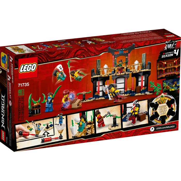 LEGO 71735 NINJAGO Legacy Tournament of Elements Temple Building Set with Battle Arena and Collectible Gold Ninja Lloyd Figure