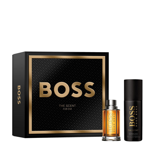 BOSS Men's 2 Piece BOSS The Scent Festive Giftset including an Eau de Toilette 50ml and Spray Deodorant 150ml