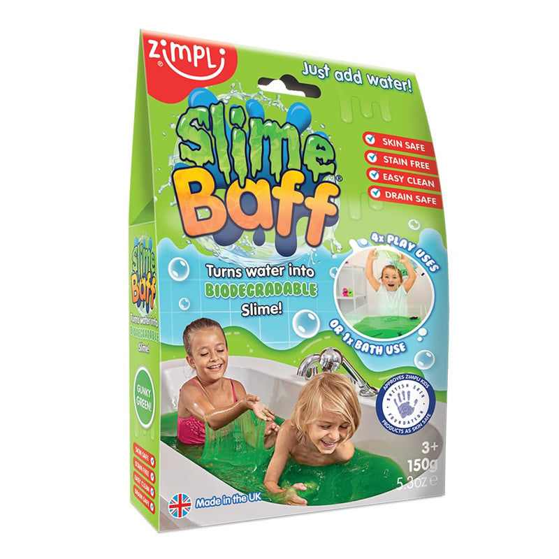 Slime Baff Green from Zimpli Kids, 1 Bath or 4 Play Uses, Magically turns water into thick, colourful slime, Children's Birthday Presents, Montessori Bathtub Toys, Gifts for Boys & Girls, Sensory Toy - Gift Guide