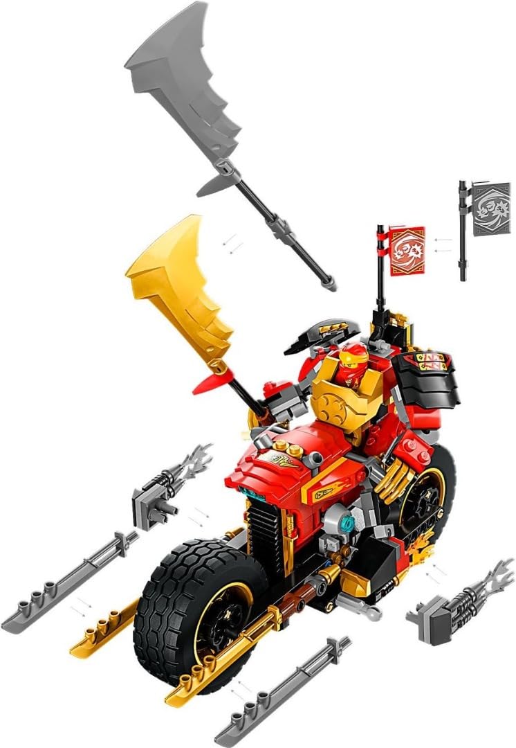 LEGO NINJAGO Kai’s Mech Rider EVO, Upgradable Ninja Motorbike Toy, Mech Action Figure and 2 Bone Warrior Minifigures, Collectible Toys for Kids, Boys & Girls 7 Plus Years Old 71783