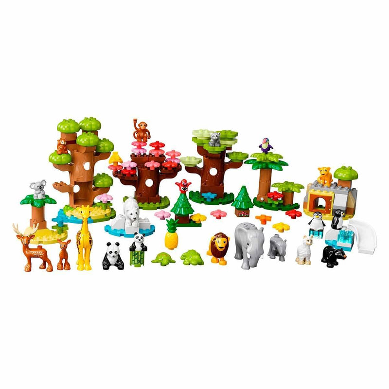 LEGO DUPLO Wild Animals of the World Toy with 22 Animal Figures, Sounds and World Map Playmat, Educational Gifts for Toddlers, Kids, Girls & Boys Aged 2-5 Year Old 10975