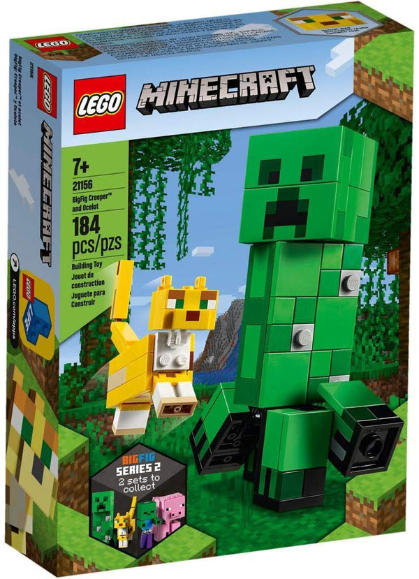 LEGO 21156 Minecraft BigFig Creeper and Ocelot Figures Building Set, Toys for Kids 7+ Years Old